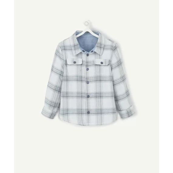 La chemise à carreaux réversible en coton –  – Soldes