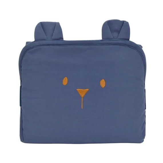 Tapis À Langer De Voyage Coton Bio Ourson Bleu Marine