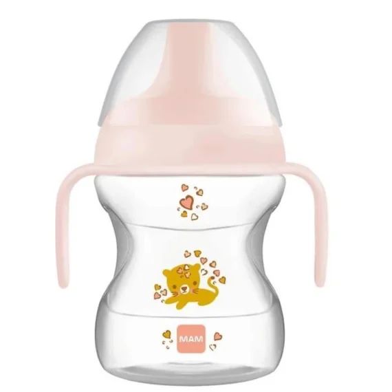 Tasse d&rsquo;apprentissage MAM – Mouton Vert – 190ml – Mixte – 6 mois et + rose