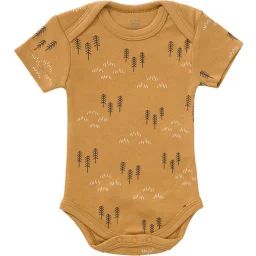 Body manches courtes en coton bio Woods spruce yellow (0-3 mois : 50 à 60 cm)