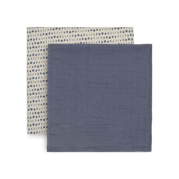 Lot de 2 maxi langes en mousseline de coton Moonlight (115 x 115 cm)