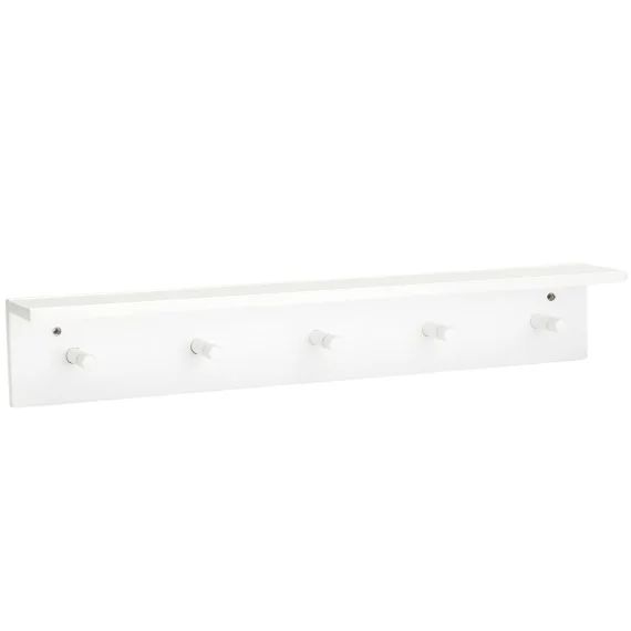 Porte manteau mural blanc 5 patères