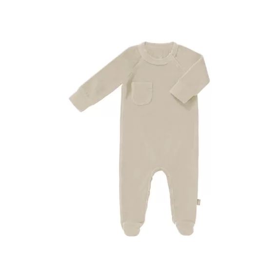Cardigan croisé en velours bio Sandshell (3-6 mois : 60 à 67 cm)