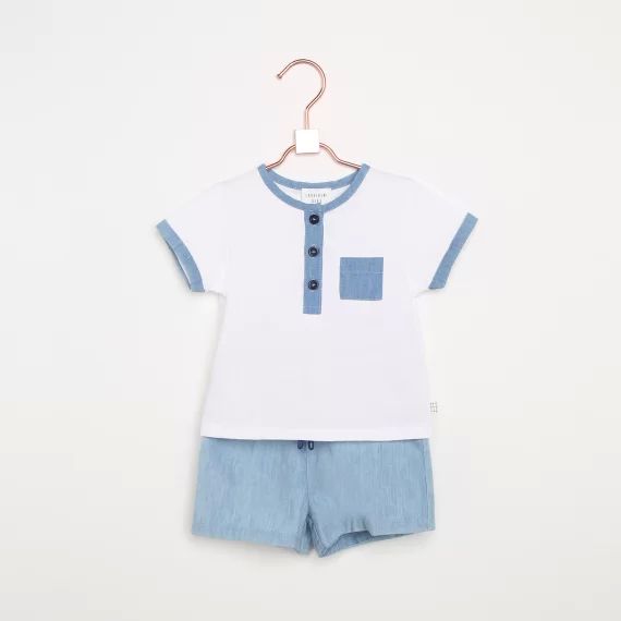 Short en jean léger à cordon Garçon Bleu