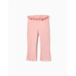 Pantalon Côtelé Avec Volants Flare Rose