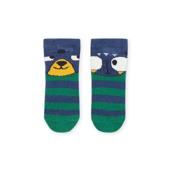 Chaussettes À Imprimé À Rayures Et Motifs Fantaisie – Vert