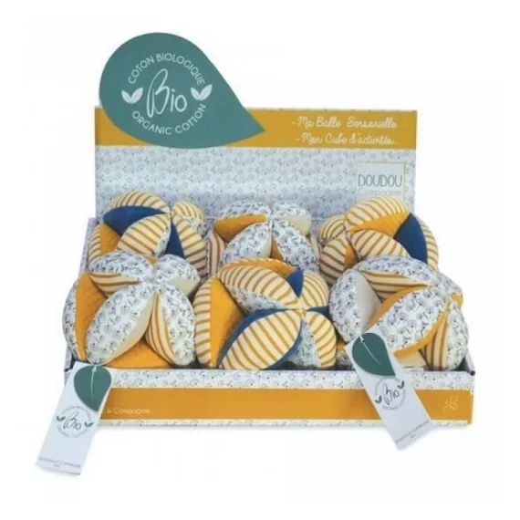 Doudou et Compagnie – DC3846 – Balle de Prehension POLLEN ABEILLE BIO beige