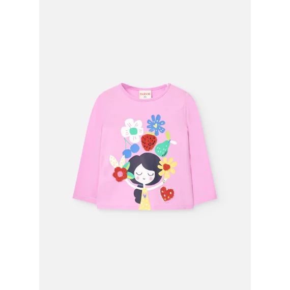 T-shirt Manche Longue Rose