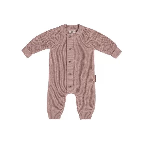 Grenouillère en maille de coton bio Soul vieux rose (1 mois)