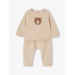 Ensemble bébé sweat et pantalon beige chiné