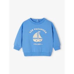 Sweat col rond Basics bébé bleu