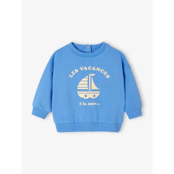 Sweat col rond Basics bébé bleu