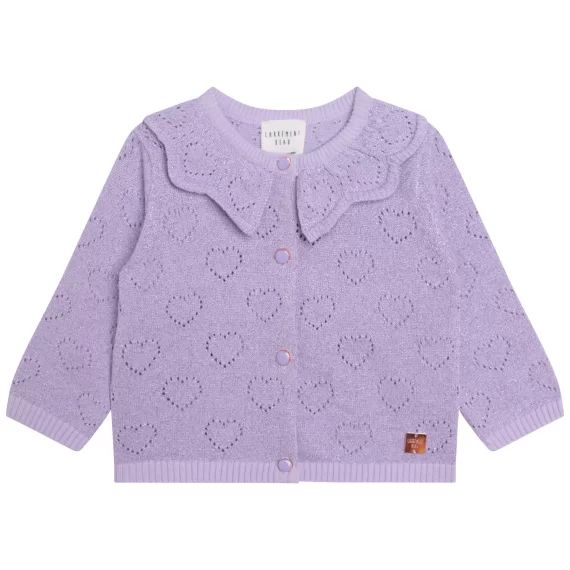 Cardigan en tricot motif coeur Fille Violet
