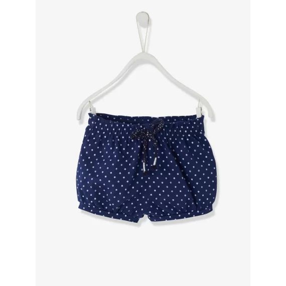 Short bébé fille en maille bleu royal imprimé
