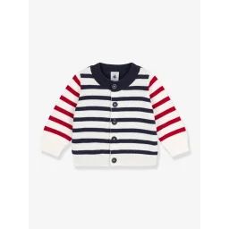 Cardigan bébé en tricot coton PETIT BATEAU écru