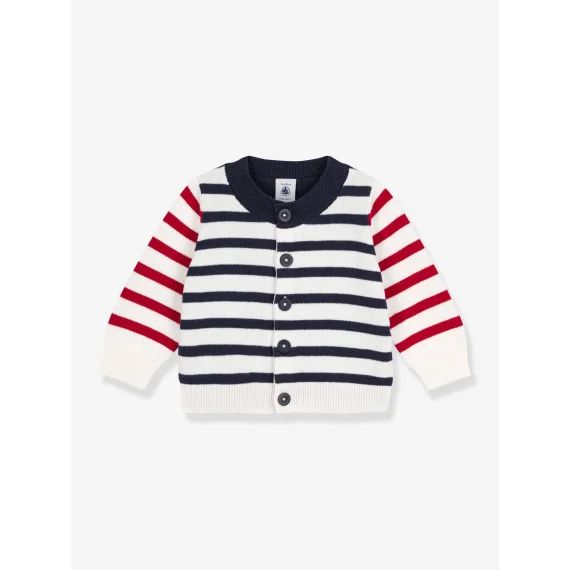 Cardigan bébé en tricot coton PETIT BATEAU écru