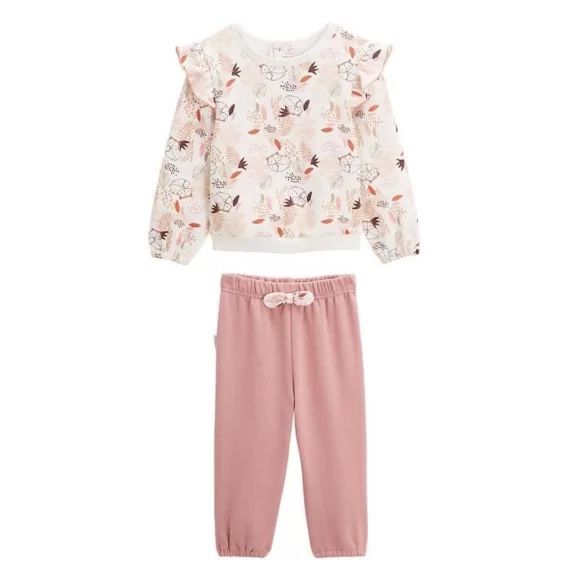 Ensemble Sweat Et Pantalon En Molleton Bébé Fille Machu Picchu Rose