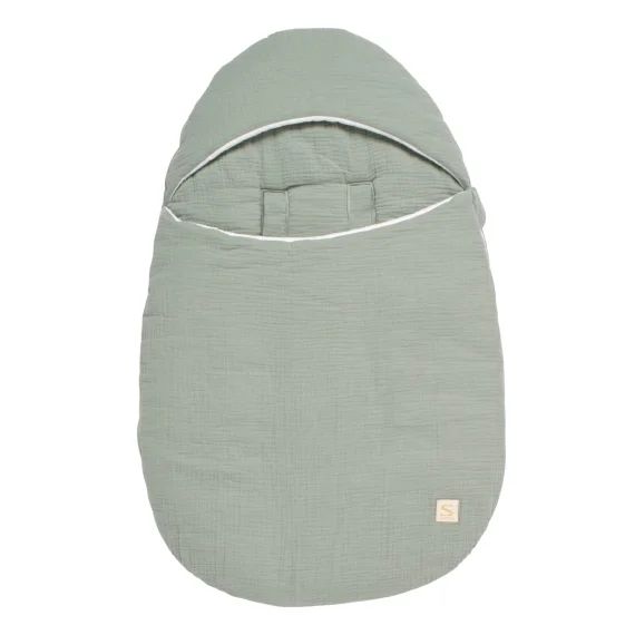 Nid D&rsquo;ange Bébé 5 Attaches En Double Gaze De Coton Vert