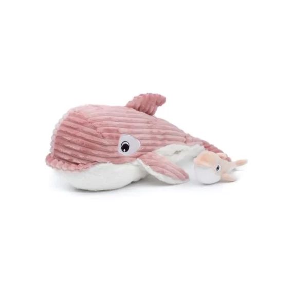 Peluche Morfalou l&rsquo;orque maman et bébé Les Ptipotos rose