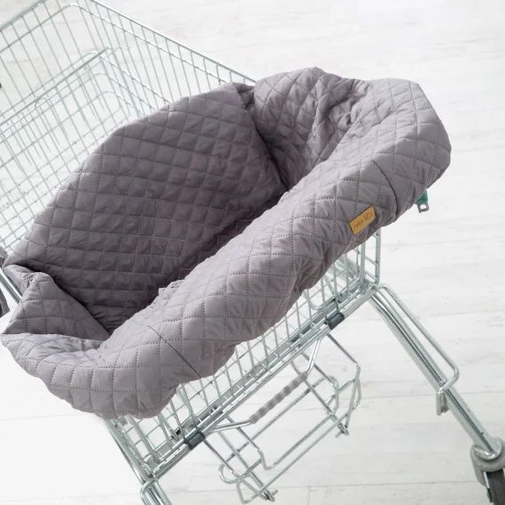 Protège-siège Caddie Bébé Lavable + Sac À Dos De Transport Gris Argenté