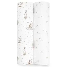 Lot de 2 maxi langes en coton Healing nature (112 x 112 cm)