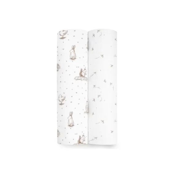Lot de 2 maxi langes en coton Healing nature (112 x 112 cm)