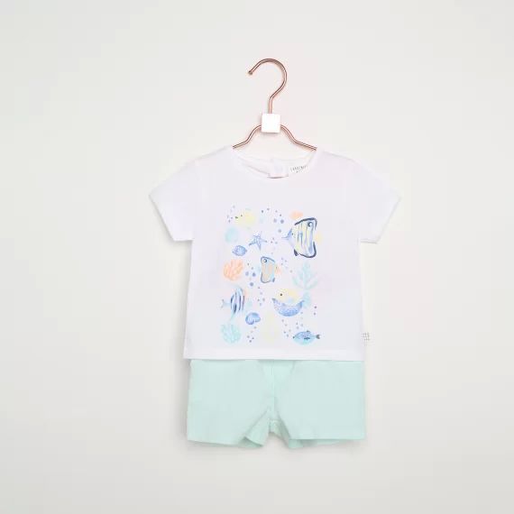 T-shirt avec imprimé devant Garçon Blanc