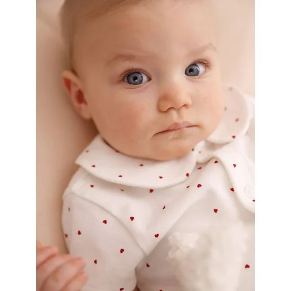 Combinaison fleurie naissance personnalisable blanc imprimé