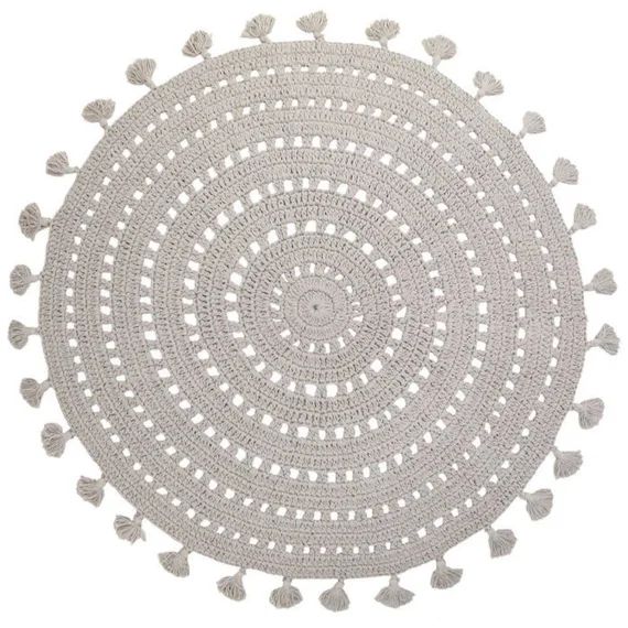 Tapis Rond Nila Gris Perle – Nattiot – Coton Gris