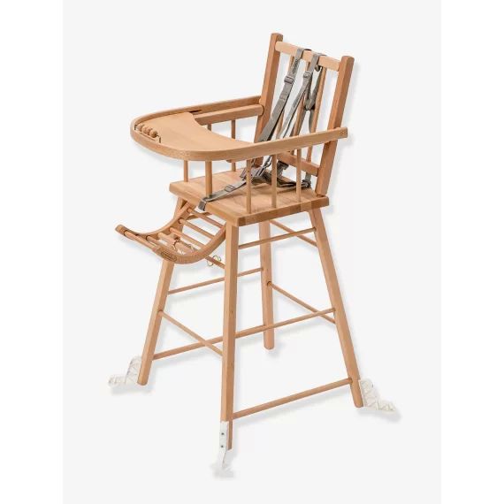 Chaise haute traditionnelle André fixe COMBELLE marron