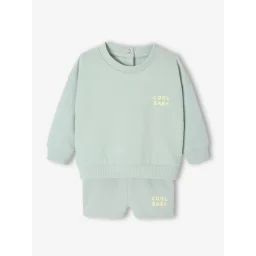 Ensemble sweat + short bébé bleu grisé