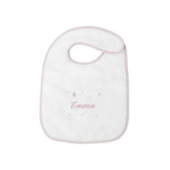 Bavoir à velcro étoile rose (personnalisable)