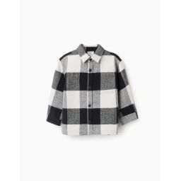 Chemise Oversize À Carreaux Gris Foncé