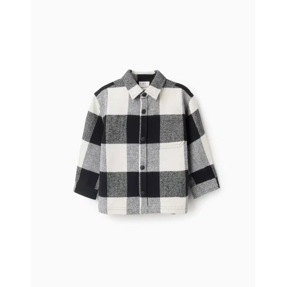 Chemise Oversize À Carreaux Gris Foncé