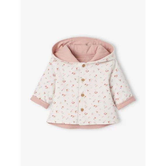 Veste réversible bébé à capuche ivoire