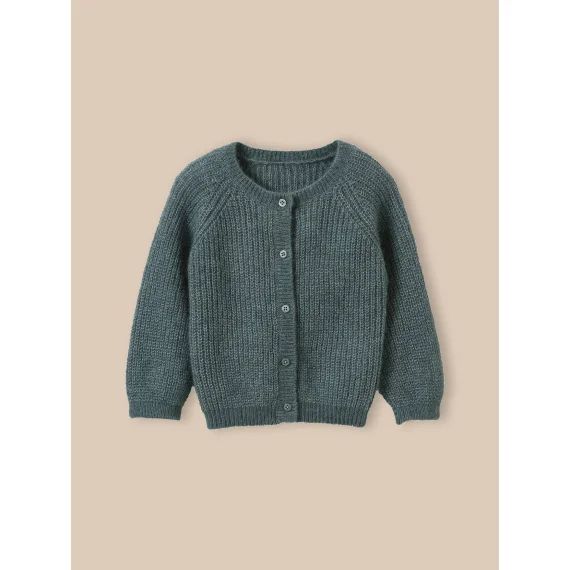 Cardigan En Maille Perlée Laine Et Mohair Tilleul