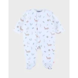 Pyjama Bébé En Velours À Motifs Blanc