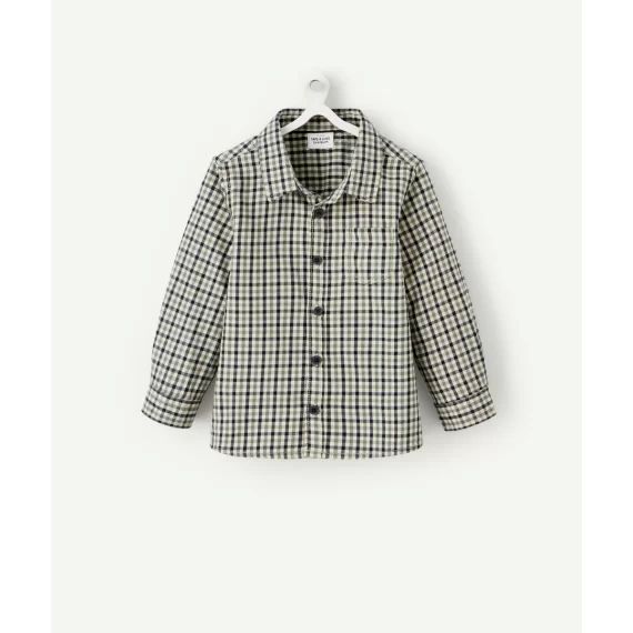 Chemise bébé garçon à carreaux bleu et vert –  – Soldes