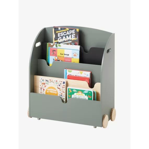 Etagère pour livres à roulettes LIGNE SCHOOL vert