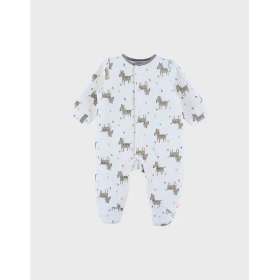 Pyjama Bébé En Velours À Motif Blanc