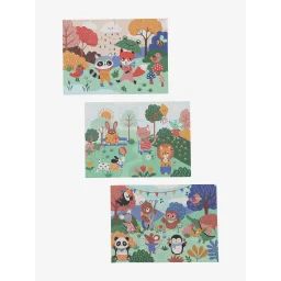 3 puzzles évolutifs 12 à 36 pièces en carton Les animaux joyeux multicolore