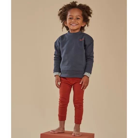 Le legging évolutif côtelé brique en coton pima –  – Soldes
