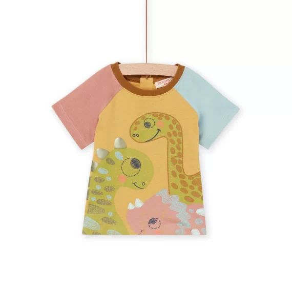 T-shirt À Manches Courtes À Motifs Dinosaures – Jaune