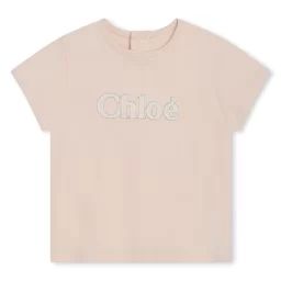 T-shirt manches courtes brodé Fille Beige