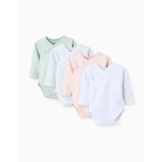 Lot De 4 Bodies Croisés &lsquo;flowers&rsquo; Multicolore