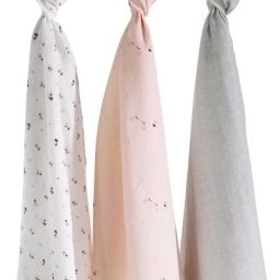 Lot de 3 langes en coton bio Miss Fleur de Lune (70 x 70 cm)