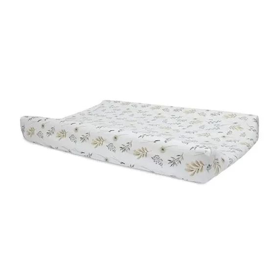Housse Matelas À Langer – Jollein – Fleurs Sauvages – 100% Coton – Mixte – Blanc Blanc