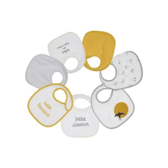 Lot de 7 bavoirs Bébé d&rsquo;amour