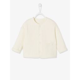 Cardigan naissance bébé poches en gaze de coton coquille d&rsquo;oeuf
