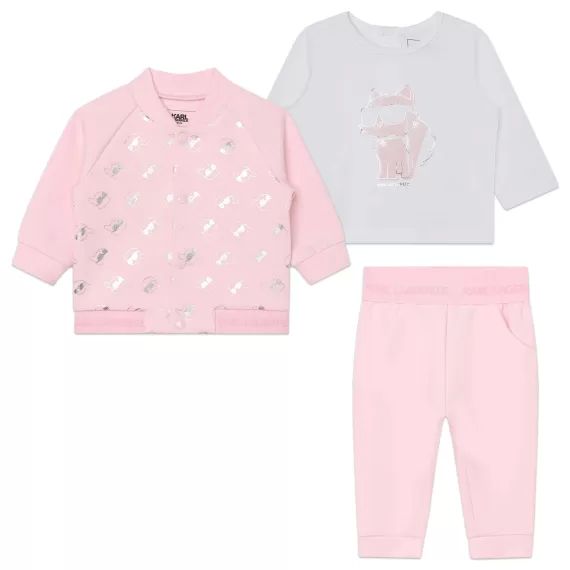 Ensemble jogging 3 pièces Fille Rose